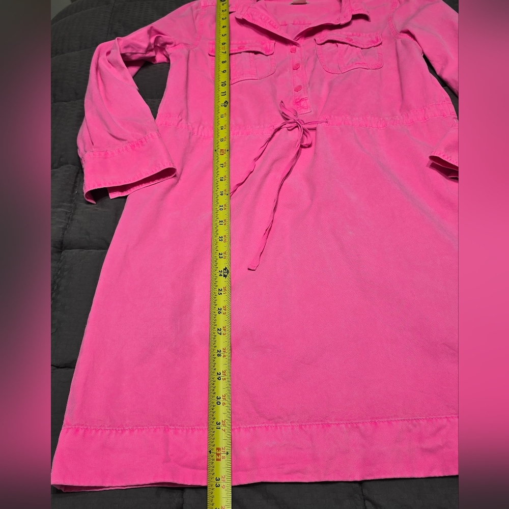 J. Crew Drawstring Shirt Dress Long Sleeves W/Roll Tabs Women's Size 4 - Picture 6 of 12